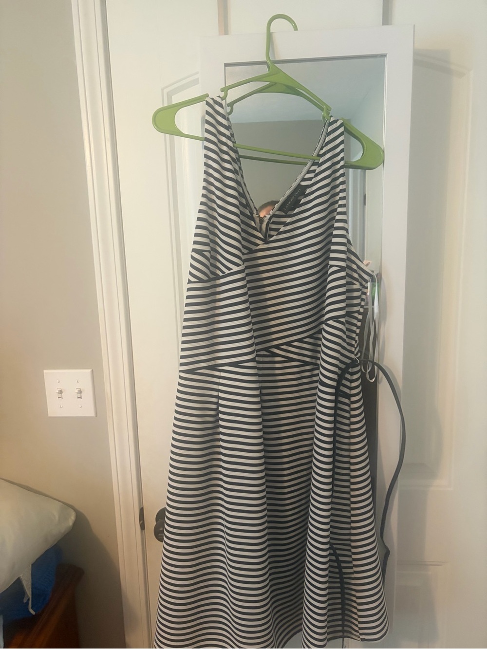 Lane Bryant Black and White Striped Midi Dress